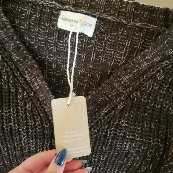 NWT Indigo Luna Helga Cardigan- Coffee - Picture 4 of 4